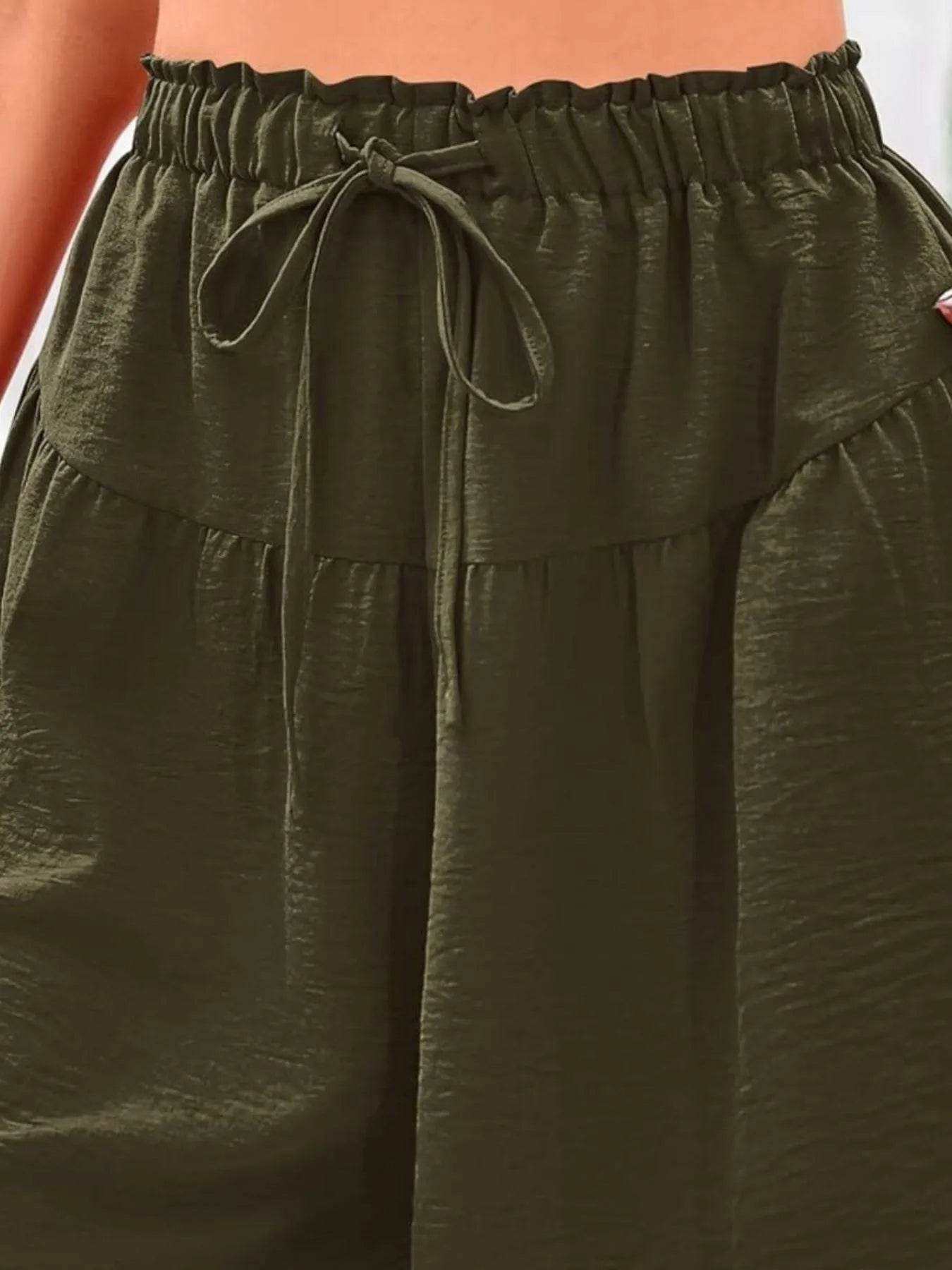 Full Size Casual Drawstring High Waist Relaxed Shorts Plus Size - Store 42