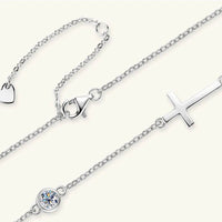 Elegant Cross Moissanite Necklace in 925 Sterling Silver with 18K Gold-Plating, 0.3 Ct - Store 42