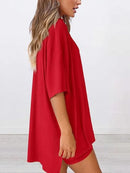 Full Size Oversized Round Neck Top and Shorts Set Plus Size