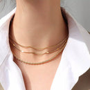 18K Gold-Plated Titanium Steel Chain Necklace - 19.7 Inch Length, Stylish & Durable Jewelry - Store 42