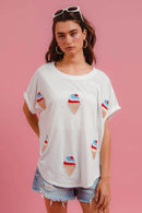 BiBi Solid Terry With Fourth Of July Theme Patched Top - Store 42