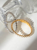 Elegant 18K Gold-Plated Stainless Steel Bracelet With Zircon Inlay – Unique Gift Idea - Store 42