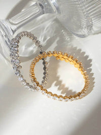 Elegant 18K Gold-Plated Stainless Steel Bracelet With Zircon Inlay – Unique Gift Idea - Store 42