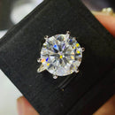 10 Carat Moissanite Ring in 925 Sterling Silver - Elegant Platinum-Plated Design - Store 42