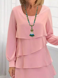 Full Size Layered Long Sleeve Mini Dress Plus Size - Store 42