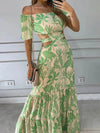 Full Size Cutout Off-Shoulder Printed Maxi Dress Plus Size - Store 42