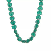 Colorful Resin Heart Necklace Dark Green One Size