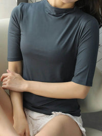 Men's Solid Color Short Sleeve T-Shirt - 100% Polyester, Slightly Stretchy, Imported - Store 42