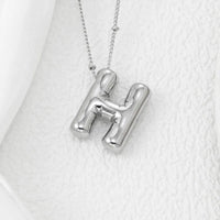 Copper Bubble Letter Pendant Necklace Style H One Size