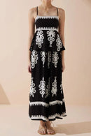 Printed Square Neck Cami and Wide Leg Pants Set
