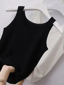 Plus Size Ribbed Knit Scoop Neck Tank Top