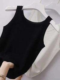 Plus Size Ribbed Knit Scoop Neck Tank Top