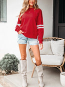 Stripe Round Neck Long Sleeve Sweatshirt