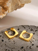18K Gold-Plated Stainless Steel Square Earrings - Elegant & Durable Jewelry for All Occasions - Store 42