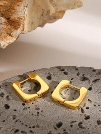 18K Gold-Plated Stainless Steel Square Earrings - Elegant & Durable Jewelry for All Occasions - Store 42