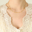 Elegant 18K Gold-Plated Titanium Steel Charm Necklace - 15.7 Inch Adjustable Length - Store 42