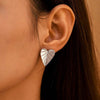 Elegant 18K Gold-Plated Stainless Steel Heart Leaf Stud Earrings - Unique Design & Lightweight - Store 42