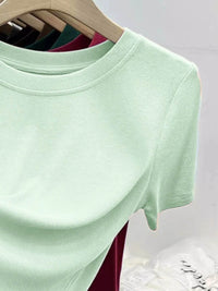 Slightly Stretchy 100% Polyester Crew Neck Short Sleeve T-Shirt for Everyday Comfort - Store 42
