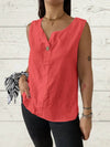 Full Size Casual Linen Sleeveless Blouse Plus Size - Store 42