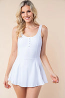 White Birch Sleeveless Performance Knit Swim Dress Off White