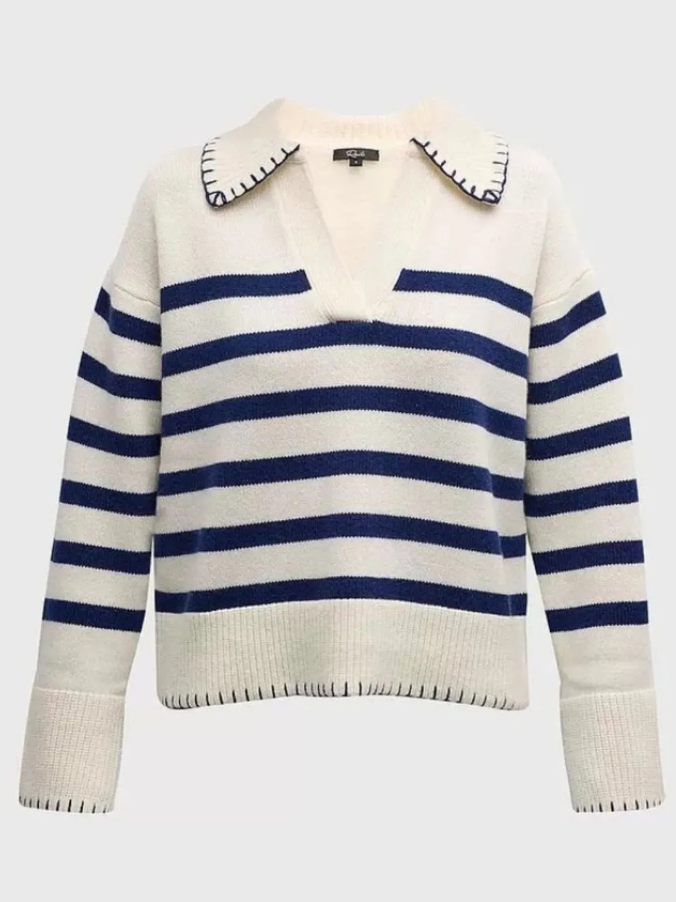 Striped Johnny Collar Sweater