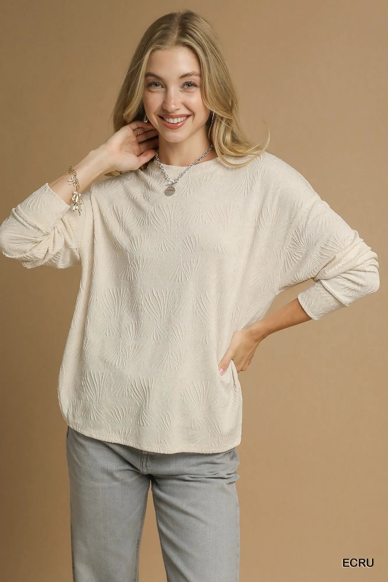 Umgee Oversized Textured Knit Long Sleeve Top - Chic, Comfortable, Versatile Style