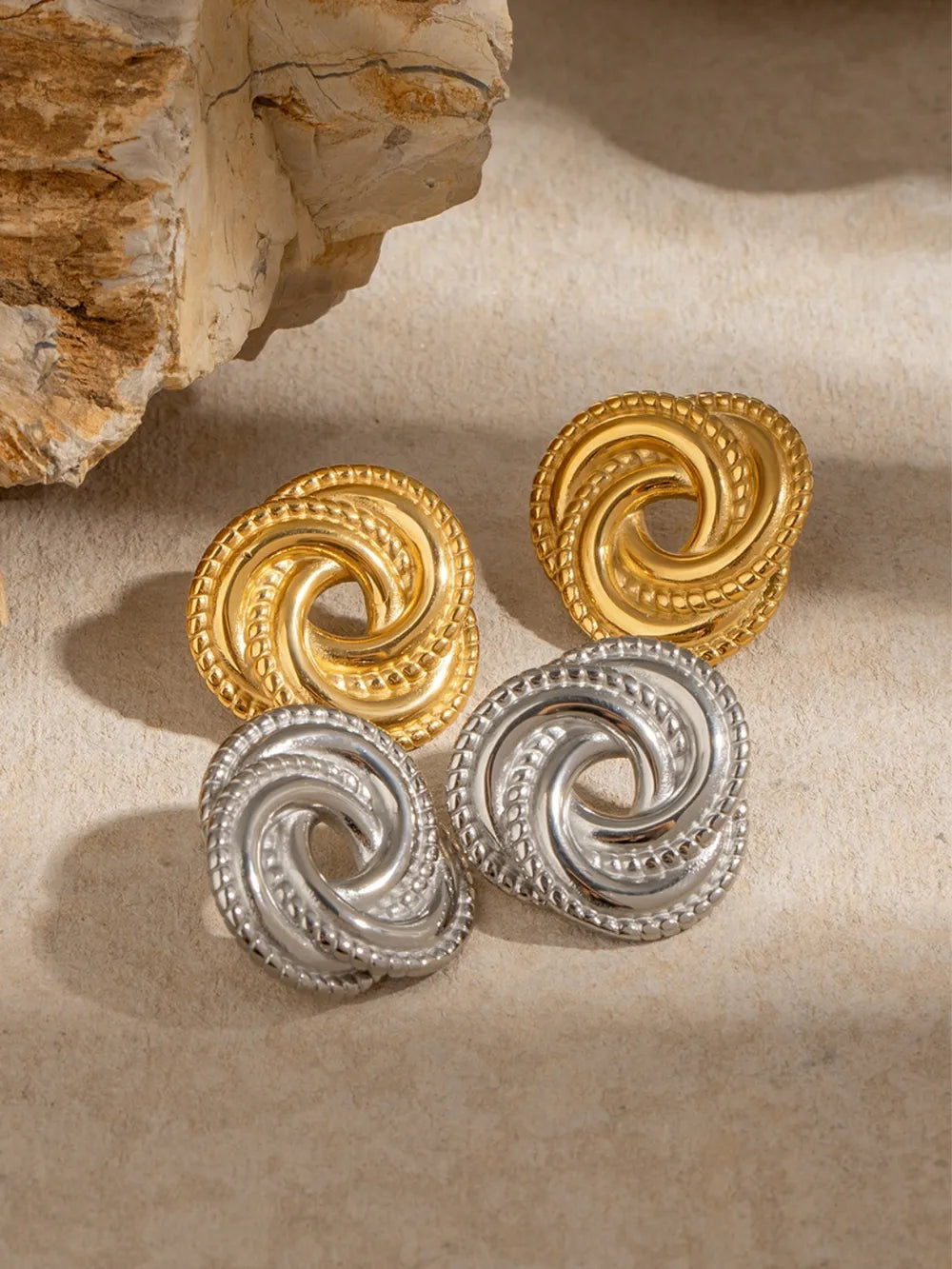 Stainless Steel Volution Stud Earrings