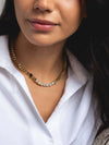 18K Gold-Plated Zircon Necklace and Bracelet Jewelry Set Gold One Size