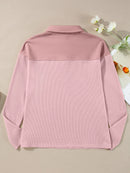 Long Sleeve Thermal Knit Polo Top