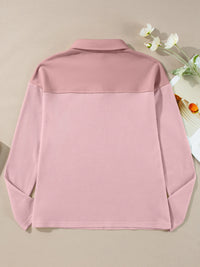 Long Sleeve Thermal Knit Polo Top