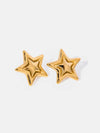 Elegant 18K Gold-Plated Stainless Steel Star Stud Earrings - Lightweight, Durable Design - Store 42