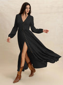 V-Neck Long Sleeve Dress