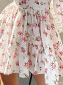Full Size Floral V-Neck Long Sleeve Mini Dress Plus Size - Store 42