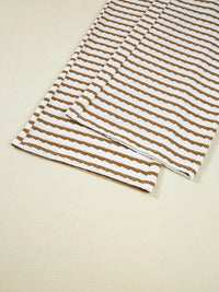 Sleek Stripe Collared Two-Piece Top and Drawstring Pant Set for Effortless Style - Store 42