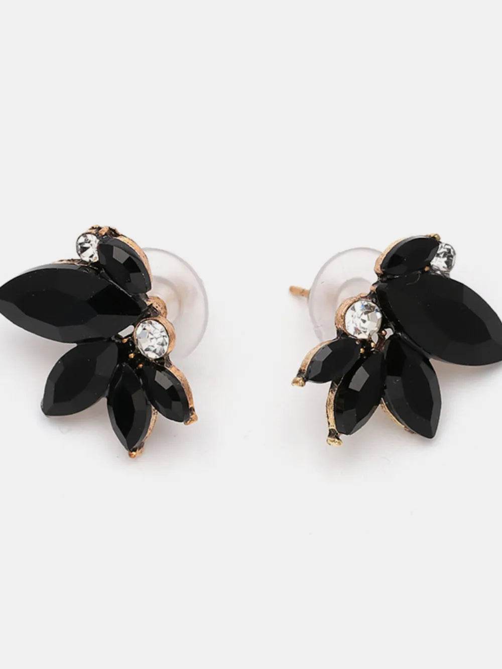Elegant Alloy Rhinestone Flower Stud Earrings - Imported One Size, Perfect for Any Occasion - Store 42