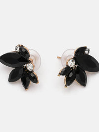 Elegant Alloy Rhinestone Flower Stud Earrings - Imported One Size, Perfect for Any Occasion - Store 42
