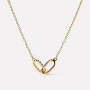 Elegant 18K Gold-Plated Interlocked Titanium Steel Necklace with Adjustable Chain - Store 42