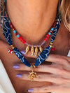 2-Piece Coral and Fish Pendant Necklace Navy One Size