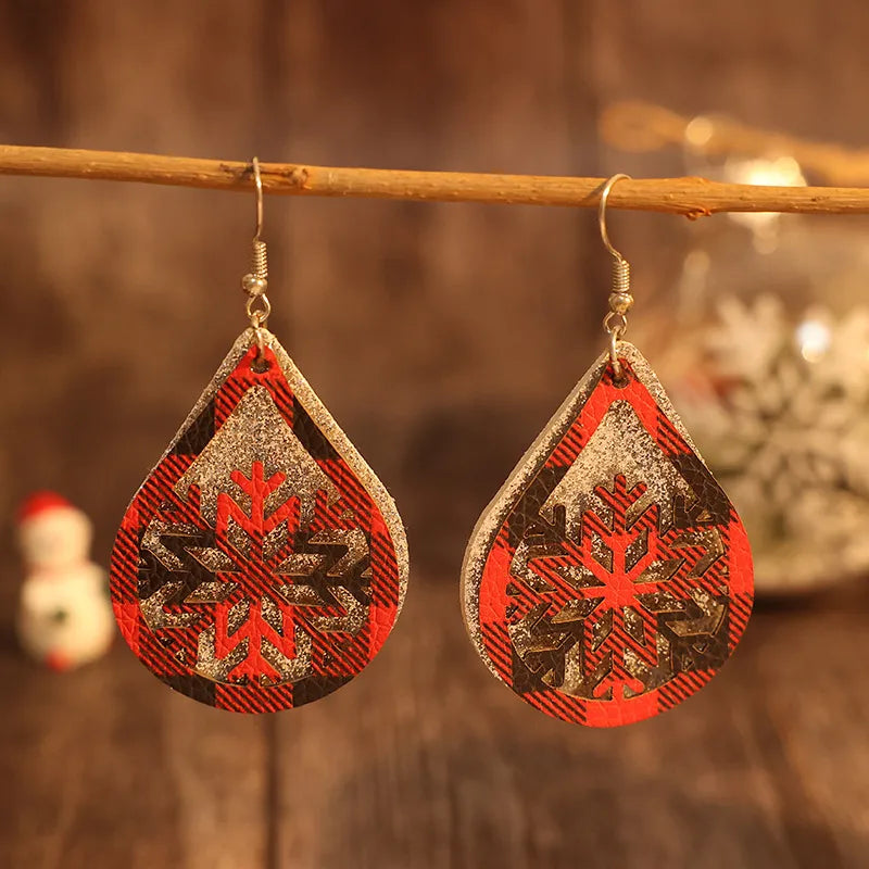 Stylish PU Leather Teardrop Earrings - Lightweight 2.8 Inch Alloy Jewelry for Effortless Elegance
