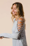 BiBi Jersey Knit One Shoulder Top with Criss Cross - Store 42