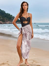 Cutout Sweetheart Neck One-Piece Swimwear and Cover-Up Swim Set Black