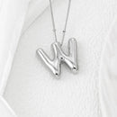 Elegant Copper Bubble Letter Pendant Necklace - Platinum-Plated, 17.7 in Chain Length - Store 42