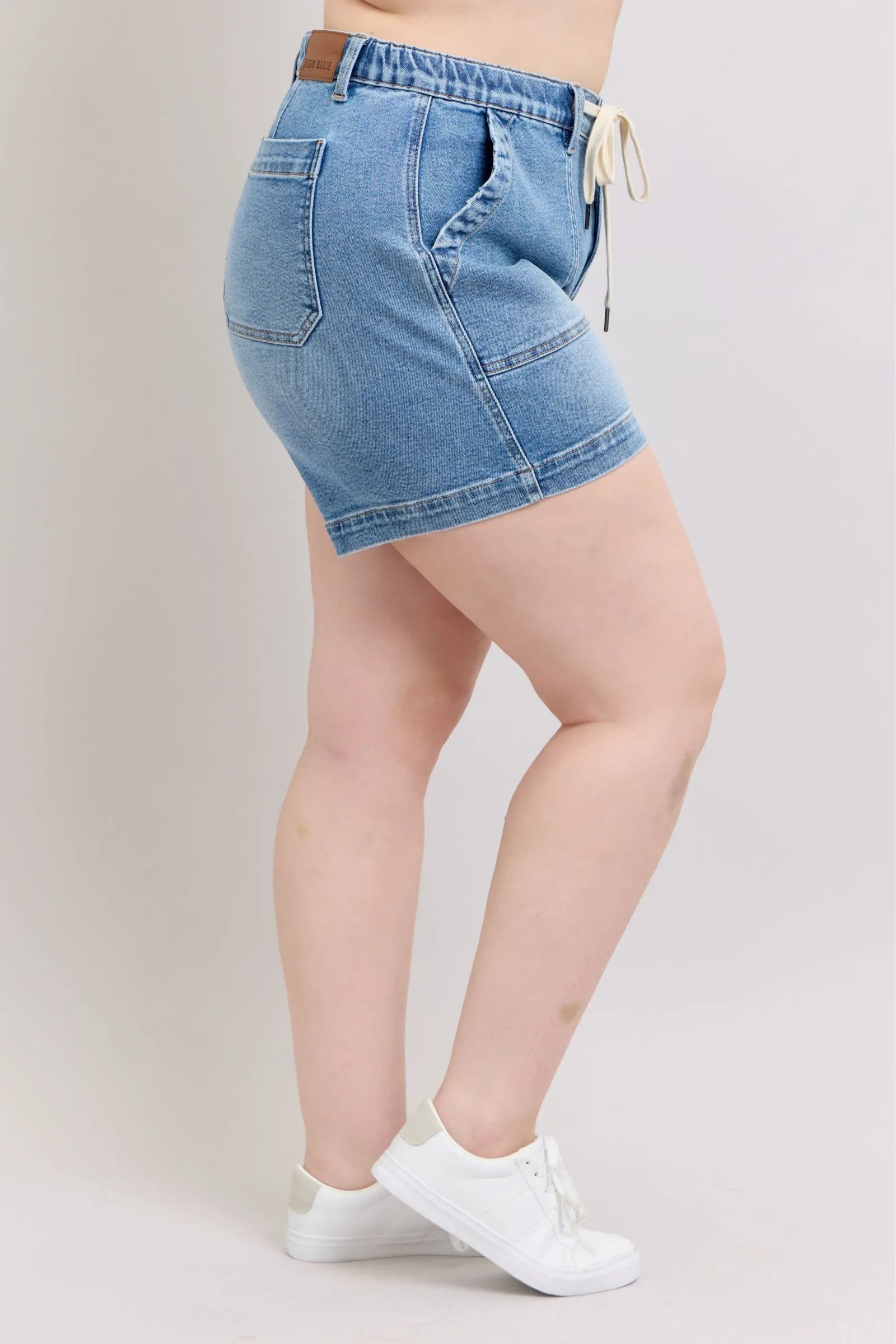 Judy Blue Plus Size High Waist Vintage Wash Denim Shorts