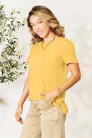 Basic Bae Bamboo Full Size Round Neck Short Sleeve T-Shirt Plus Size Yellow