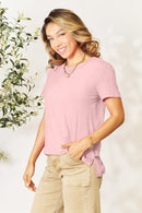 Basic Bae Bamboo Full Size Round Neck Short Sleeve T-Shirt Plus Size Blush Pink