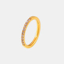 Titanium Steel Inlaid Zircon Ring Gold
