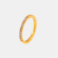Titanium Steel Inlaid Zircon Ring Gold