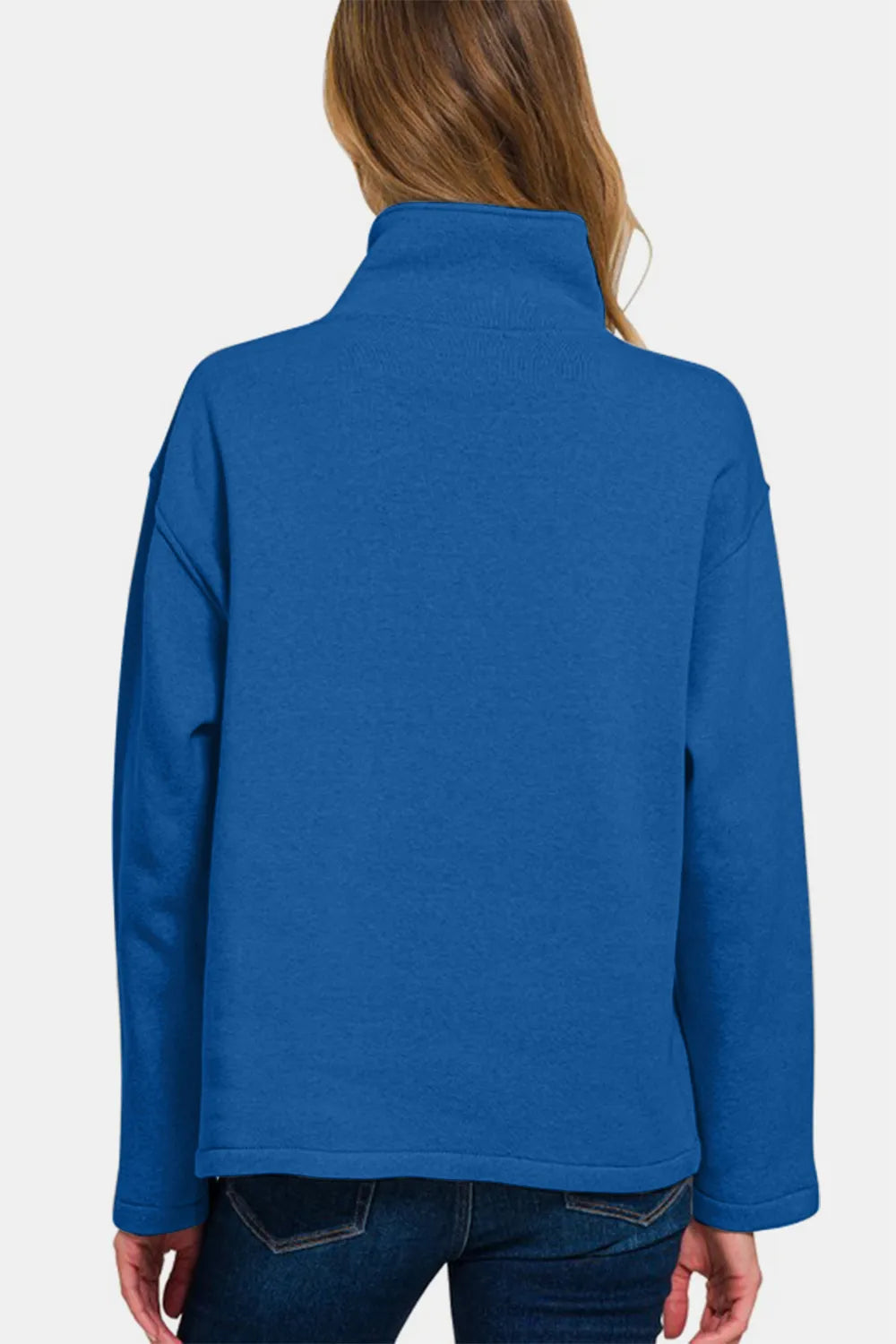 Zenana Turtleneck Half Snap Fleece Sweatshirt for Cozy Comfort and Versatile Style
