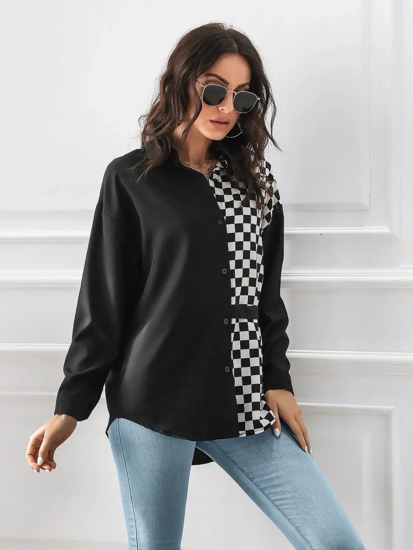 Checkered Pattern Long Sleeve Shirt