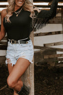 Fringed One-Shoulder Bodysuit - Store 42